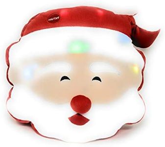 Tache Squishy Light Up Glowing Christmas Santa Claus Microbead Throw Pillow LED Lights