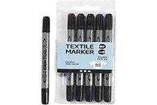 Creativ 100263 Company 6-Piece Fabric Markers, Black