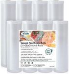 YISH Food Vacuum Sealer Saver Bags - 8 Rolls 8 11 inch Sac Sous Vide, Commercial Vac seal Bags Vacuum Sealer Machine Rolls (8 Pack=8"x10'x4Rolls+11"x10'x4Rolls)