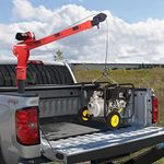 RUGCEL Winch 1100lb Folding Truck-Mounted Crane, with Electric Winch 2000 lb 12V, Painted Steel Pickup Truck Jib Cranes 360 Swivel (Davit Crane 2000)