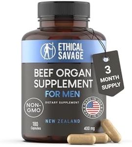Beef Organ Supplement for Men | Grass-Fed Testicle, Blood, Liver, Heart & Bone Marrow | Primal Energy, Stamina & Daily Performance | 90-Day Supply