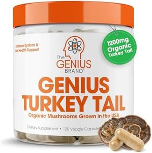 Genius Turkey Tail Supplement Capsules – Organic, Comprehensive Digestive and Gut Health Support – 120 Capsules