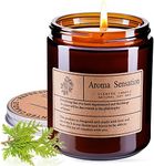 TOJUNE Scented Candles Glass Jar 100% Pure Natural Soy Wax Aroma for Relaxation Stress Relief, Continuous Clean Burning 40 Hours, Home Decor Aromatherapy Gifts, 200 g/7 oz (Black Cedar Juniper)