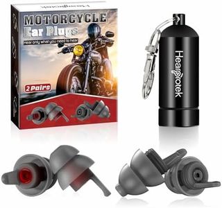 Hearprotek [2 Pairs] Motorcycle Ear Plugs, reusable high fidelity ear plugs for wind noise reduction & hearing protection-discreet motorbike earplugs for motorcycles,racing,concerts,work,safety,travel