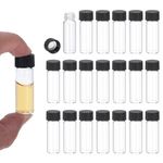 PATIKIL 4ml Clear Glass Vials, 20 Pack Sample Vials with Screw Cap Reagent Media Bottle Leak-Proof Liquid Sample Glass Vial for Lab Laboratory