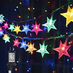 Joomer Christmas String Lights 33FT 100 LED Star String Lights Plug in Fairy Lights 8 Modes Waterproof Connectable for Indoor Outdoor Wedding Birthday Christmas Decorations (Multi-Color)