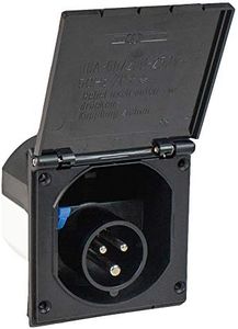 Schwabe Prise de courant pour caravane 230 V / 16 A pour camping avec couvercle rabattable Prise 3 broches pour caravanes Pour extérieur IP44 Fabriqué en Allemagne Noir I 61493