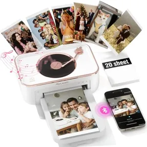 PRT 4x6 Photo Printer with 20 Sheets & 1 Ribbon, Portable Photo Printer for iPhone/Android, Ideal Gift for Home & Scrapbooking Use, White