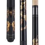 Aska Golden Dragon Pool Cue Stick, Irish Linen, 13mm Layered Hard Tip (19-Ounce)