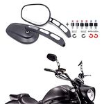 Motorcycle Mirrors Black Oval Rear View Universal 8mm 10mm Side Mirror for Honada Suzuki Cruiser Chopper Honda Yamaha kawasak Road Bike