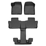 MAXLINER Custom Fit Floor Mats 3 Row Liner Set Black for 2020 Cadillac XT6 with 2nd Row Bucket Seats