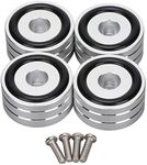 4pcs Speaker Isolation Spikes, 40x20mm Shockproof Turntable Stand Feet, Adhesive Bumper Feet Isolation Stands for Speakers Theater Turntable DAC (Silver)