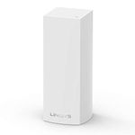 Linksys Velop WHW0301 Tri-Band Whole Home Mesh WiFi 5 System (AC2200) WiFi Router, Extender & Booster up to 2000 sq ft Coverage for 20+ Devices with 2 Gigabit Ethernet Ports, MU-MIMO - 1 Pack, White