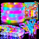 SCIONE 6 Pcs LED Pop Tubes Halloween Light up Toys Glow Sticks Party Bag Fillers for Kids Sensory Toys for Autism Party Supplies Fidget Toys Return Gifts for Kids Birthday Classroom Box Prize