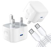 For Samsung Galaxy Tab A9/A9 Plus Charger, Samsung Galaxy Tab A9/A9 Plus Charger Plug, 20W USB C Charger Plug With Type C Charger Cable Fast PD Adapter Mains UK Wall Charger (White)