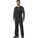 Dickies Mens Bib Overalls, Rinsed Black, 32W x 32L US