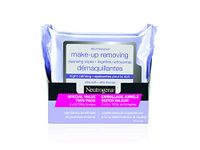 Neutrogena Night Calming Makeup Removing Cleansing Wipes, Nighttime Cleansing Facial Wipes Remove Sweat, Sunscreen, Dirt & Waterproof Makeup & Calming scent, Hypoallergenic, 100% Plant Based Cloth, Twin Pack, 2 x 25 ct