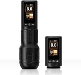 Ambition Soldier 270 Wireless Tattoo Machine, 270 g.cm Torque Brushless Motor Cordless Tattoo Gun, Rotary Tattoo Cartridge Pen with Dual 2400mAh Touchscreen Battery Supply for Artists
