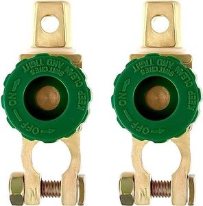 QIOON Universal Car Battery Isolator Switch - 2 Pack Top Post Terminal Link Switch - Battery Master Disconnect Switch for Marine Boat, RV, Truck - Power Cut Off Kill Switch