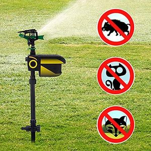 Kaichenyt Water Jet Animal Repellent, Up to a Distance of 30 Feet Solar Power Motion Activated Sprinkler Cat Deterrent Dogs Marten Raccoons Wild Animals, DE4WYH