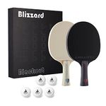 JOOLA Blizzard & Blackout - Competition Ping Pong Paddle Set - Includes 2 Table Tennis Rackets, 5 Ping Pong Balls, and Storage Box - Indoor and Outdoor Compatible