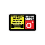 VVWV® Safety Caution Sign Quotes and Blood Group Helmet Stickers for Bike Riders Multicolor Vinyl Sticker (3 x 1.8 inch) (O+)