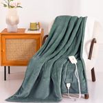 Templewet Heated Blanket Electric Throw 50" x 60" -Heated Throw Blanket with 4 Heating Levels & 3 Hours Auto Off,Machine Washable,ETL & FCC Certification,Over-Heat Protect（Lake Green）