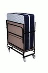 LOOM & NEEDLES Rollaway Folding Bed with Free 6-Inch Pocket Spring Zoned Ortho Foam Mattress, Lockable Wheels, Metal Frame (Medium Firm) (75x36x6inch) / (190.5x91.44x15.24cm)