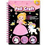 LIKYMO Foil Art for Kids - Foil Fun Princess & Unicorn Art and Craft for Kids, No Mess Creative DIY Activity Toys for 4 5 6 7 Year Old Girls Boys Gifts