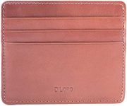 DiLoro Ultra Slim Minimalist Mens Leather Travel Card Wallet RFID Blocking (Bugatti Tan)