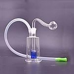 10mm Mini Glass Oil Burner Bong Round Dab Rigs Bongs Ash Catcher Pipe with Male Glass Oil Burner Pipe and Silicone Hose