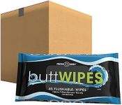 Buttwipes Flushable Wipes (24 Pack, 1080 wipes) - Flushable Wipes for Adults - Water-Based Butt Wipes with Aloe and Vitamin E - Made Without Alcohol or Added Fragrance