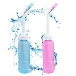 Travel Bidet, Portable Handheld Bidet Bottle Retractable Spray Nozzle with Large Water Capacity, Personal Hygiene Care Portable Bidet, for Postpartum Clean, Traveling, Outdoor (350ml, Blue&Pink)