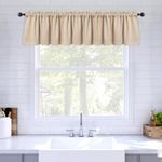 MIULEE Blackout Valance Rod Pocket Thermal Insulated Window Treatment Tiers Solid Short Curtain for Small Window Bedroom 52 x 18 Inches 1 Panel Beige