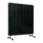 Stamos Welding Group SWS05 Welding Screen with Frame 174 x 174 cm Welding Curtain Vinyl Welding Curtain (Vinyl Plastic 0.4 mm, UV Resistant, 4 Castors, Brakes)