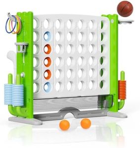 Lovgrils Giant 4-Connect-in-a-Row Game, Height Adjustable Jumbo Yard Games for Kids and Adults Outdoor Play, Backyard Large Four Connect Floor Games, Perfect for Holiday Party & Family Game