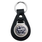 GRAPHICS & MORE Black Leather Ford Motor Company Vintage Logo Keychain, Black, One Size