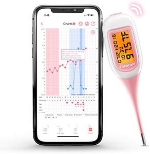 Shecare Smart Basal Thermometer for Ovulation Tracking, Digital Oral Body Temperature Thermometer for Fertility with Backlit, BBT Thermometer with Shecare App(iOS&Android) for Natural Family Planning