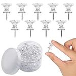 KINBOM 100pcs Large Push Pins, Clear Plastic Push Pins Thumb Tacks Decorative Thumb Tacks with Stainless Steel Point Push Pins for Cork Board Wall Maps Office Bulletin Board