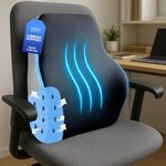 Sleepsia Back Support for Office Chair 1 Year Warranty Lumbar Support for Office Chair, Car Seat Back Support, Memory Foam Pillow (Gel Ventilated, Black/Grey)