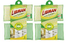 Libman 336 Power Scrub Dots Kitchen and Bath Sponge - 2 PACK (4 Sponges)