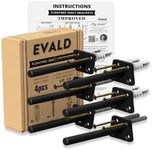 EVALD Hidden Floating Shelf Bracket | 4-Inch Heavy Duty Blind Shelf Support | Kitchen Shelf, Fireplace Mantel Bracket | Invisible Wall Mount Bracket for Home & Office | Floating Shelf Hardware 6 Pack