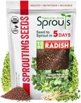 Nature Jims Radish Sprout Seeds – 16 Ounce Organic Sprouting Seeds – Non-GMO Premium Radish Seeds – Resealable Bag for Longer Freshness – Rich in Vitamins, Minerals, Fiber
