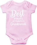 The Best Parents Get Promoted to Grandparents - Funny Romper, One-Piece Baby Bodysuit, Pink, 6 Months