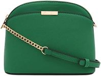 Saffiano Small Dome Crossbody bag with Chain Strap, Kelly Green