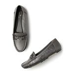 Marc Loire Women Soft Comfortable Flat Loafers for Casual & Office Wear (Grey, Numeric_5)