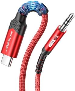 JSAUX USB C to 3.5mm Audio Aux Jack Cable 1M, USB Type C to 3.5mm Headphone Stereo Cord Car Compatible with iPhone 15 Pro Max/15 Pro/15 Plus, iPad Pro, Samsung Galaxy S23 S22 Plus/Ultra, Pixel-Red