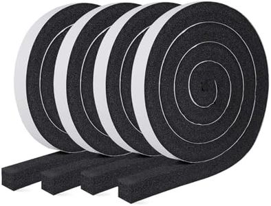 MAGZO Weather Stripping Door Seal 1 Inch W X 1 Inch T X 26 Ft Total Length, Strong Adhesion and High Resilience Air Conditioner Foam Insulation (6.5ft x 4 Rolls)