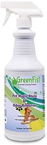 GreenFist Pet Stain & Odor Remover Magic Fast Acting Carpet Spot Cleaner Enzyme Powered Formula Cats,Dogs, Small Animal Urine, 32 oz Spray