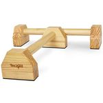 Yes4All 12 inches Wooden Parallettes Bars Push Up Bars for Parallettes Calisthenics Exercises and Upper Body Strength Workout - Pair